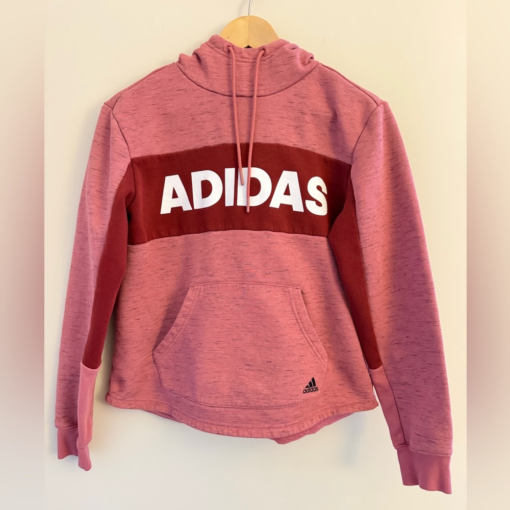 Adidas Women’s Small Colorblock Cozy Pullover Hoodie Warm Comfortable Sweatshirt